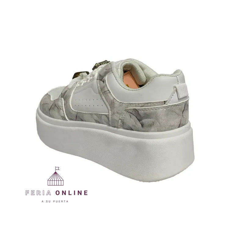 Tenis para Mujer Marmolizado con Piedras