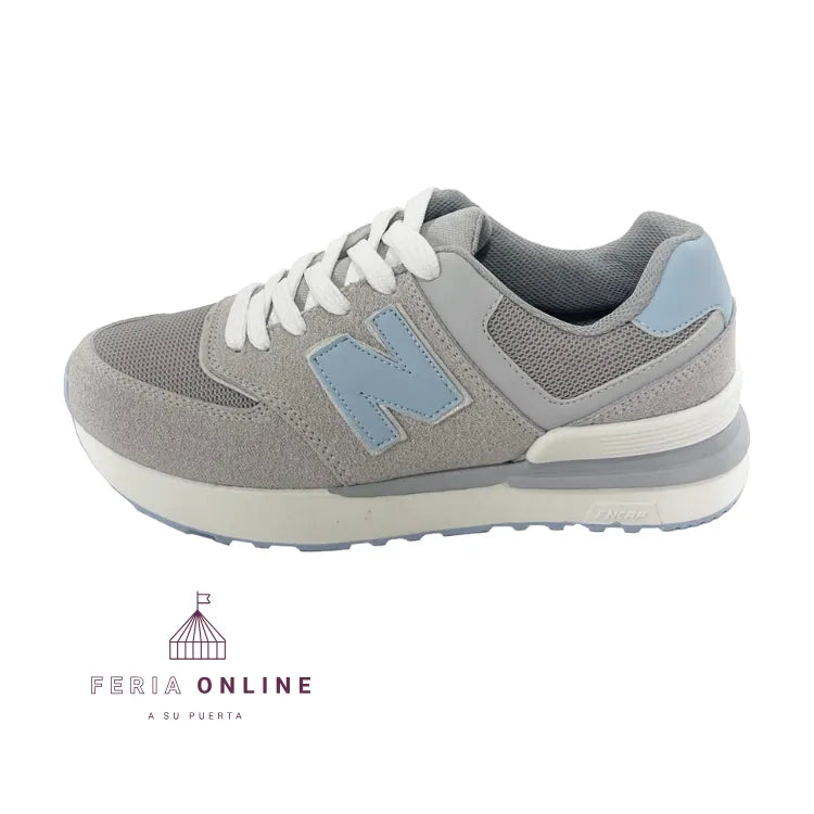Tennis para Dama New Balance Gris-Celeste