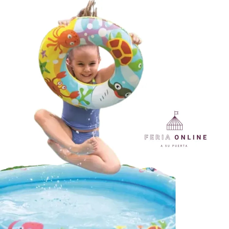 Piscina Infantil Con Pelota Y Aro Inflable