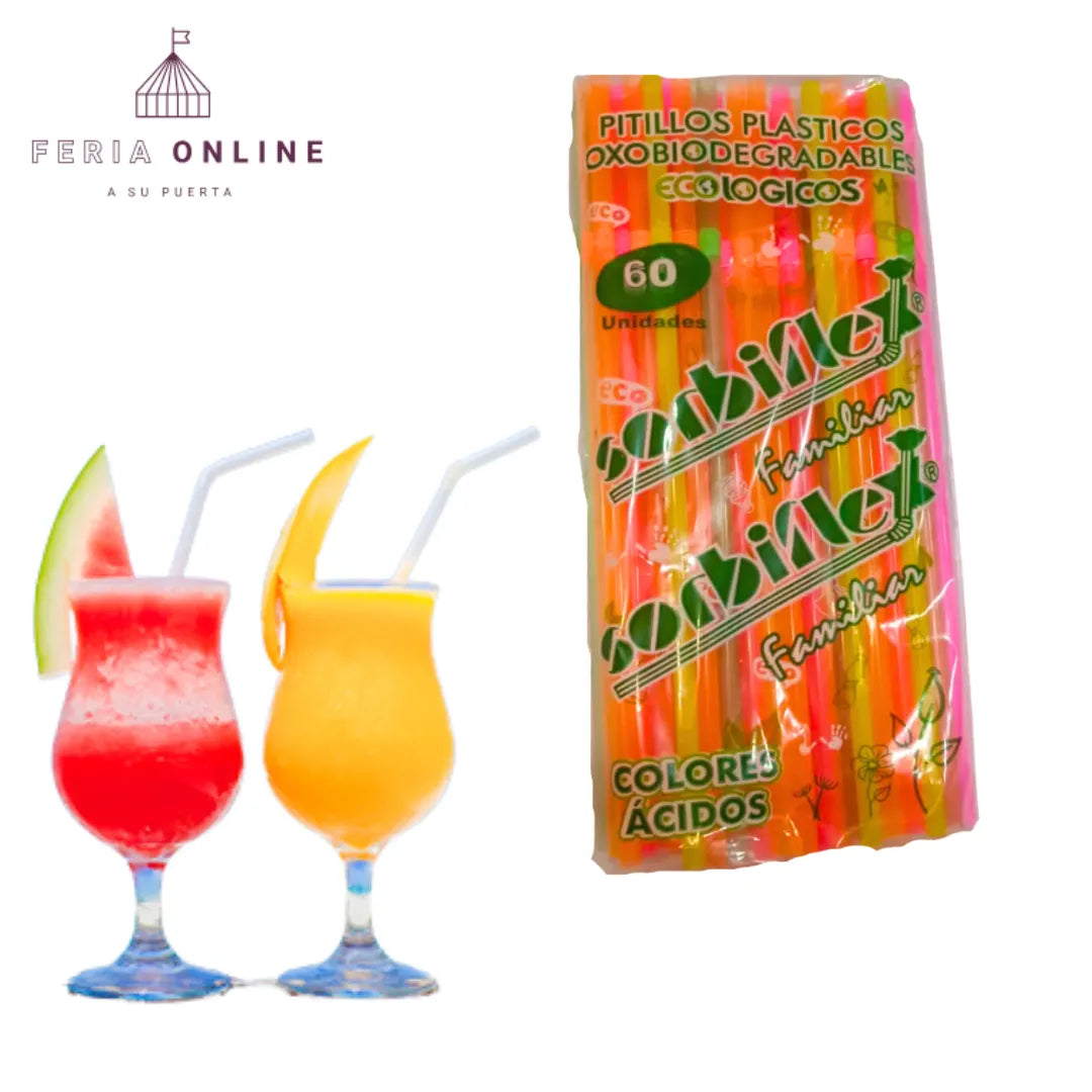 Pitillo Flexible colores