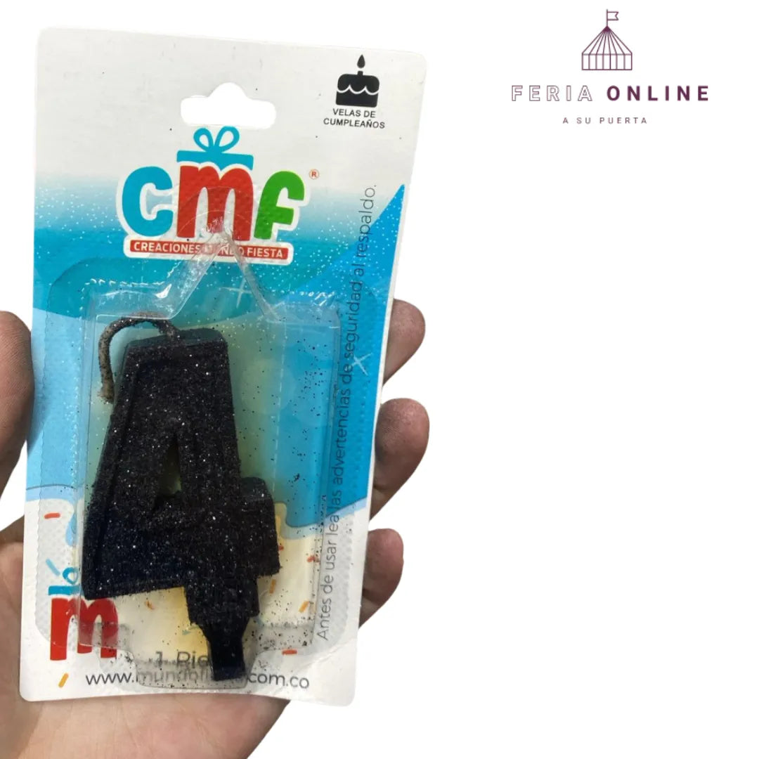 Velas Escarchada Números Negro