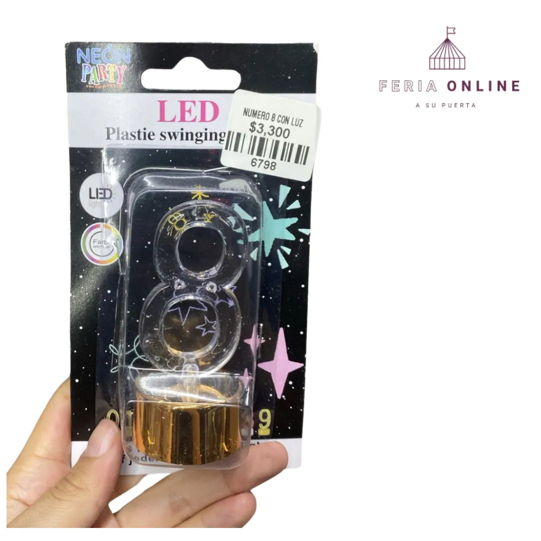 Velas números con luz Led