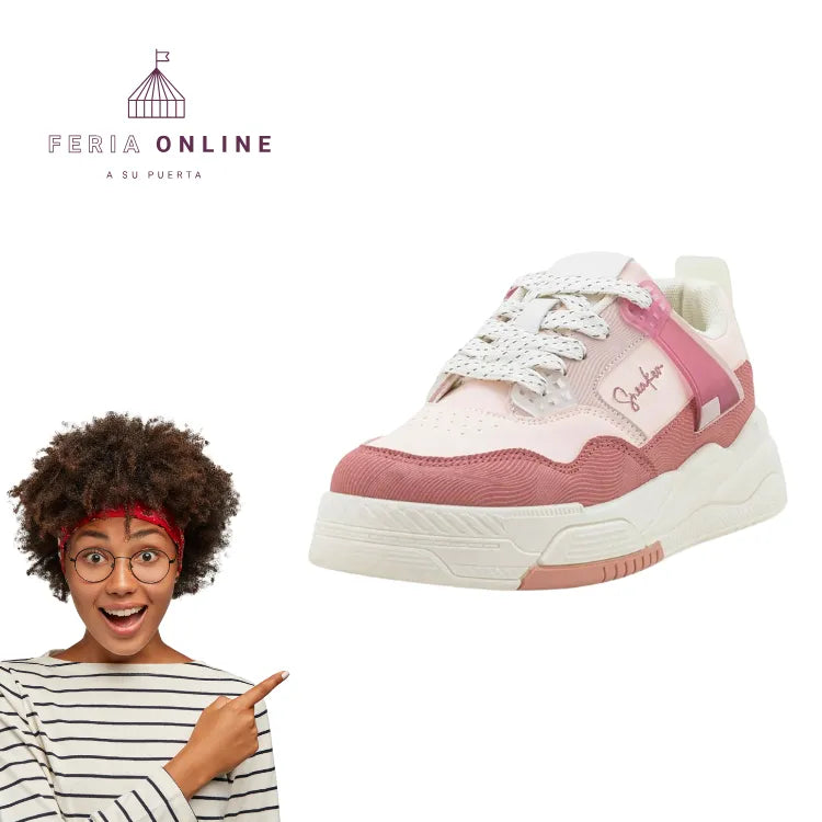 Tenis Informal Cauchos F2F Rosa