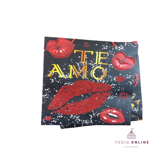 Bolsa De Regalo "TE AMO" Color Negro