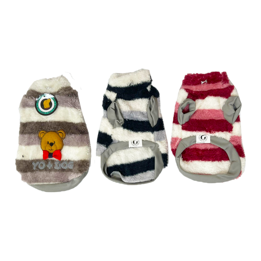 Buzo Cuello Tortuga Peluche Rayas Macho