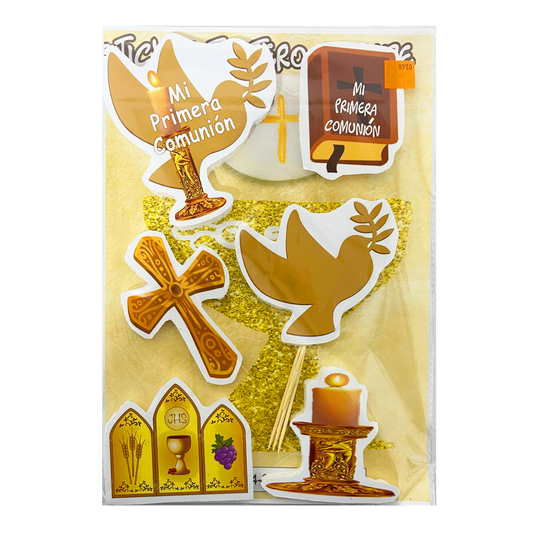 Sticker Tortero Primera Comunión Dorado