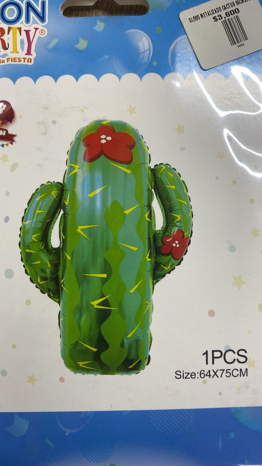GLOBO METALIZADO CACTUS 64CMX75CM