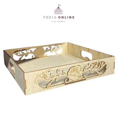 Bandeja Cuadrada De Rosas
