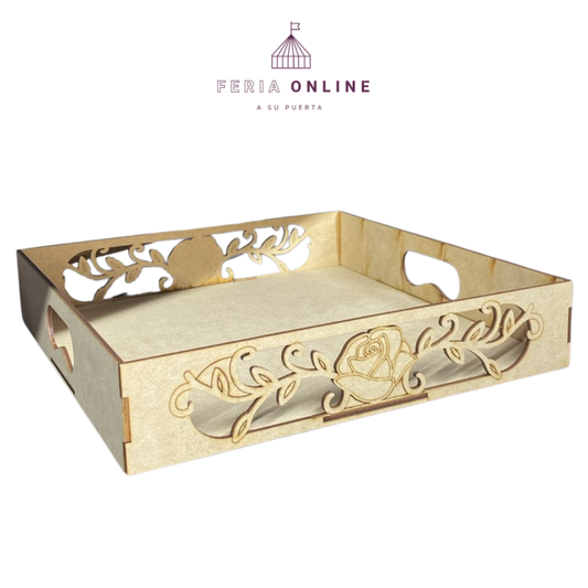Bandeja Cuadrada De Rosas