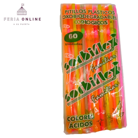 Pitillo Flexible colores