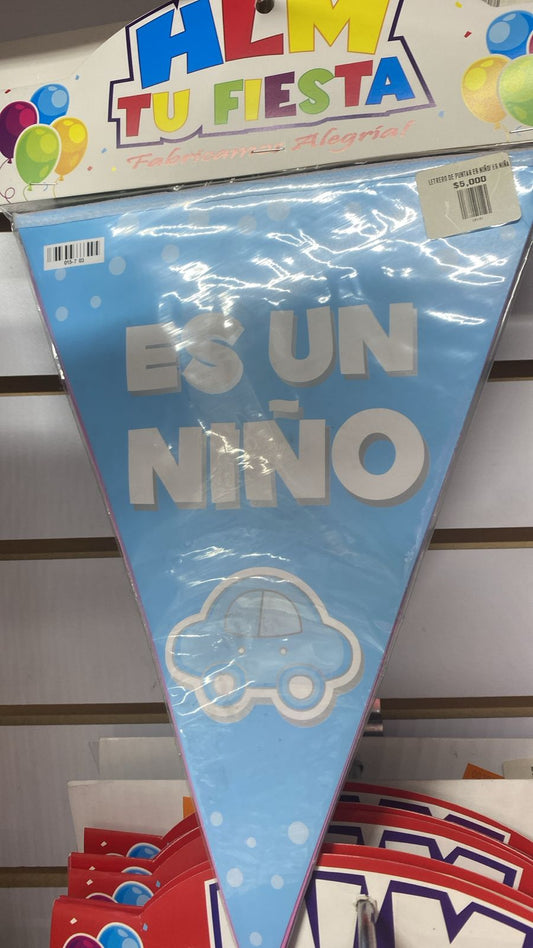 LETRERO DE PUNTAS ES NIÑO/ ES NIÑA