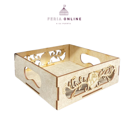 Bandeja Cuadrada De Rosas