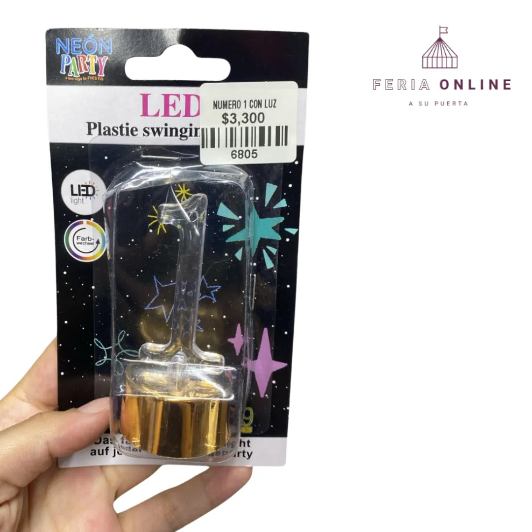 Velas números con luz Led