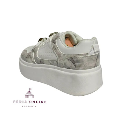 Tenis para Mujer Marmolizado con Piedras