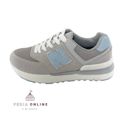 Tennis para Dama New Balance Gris-Celeste