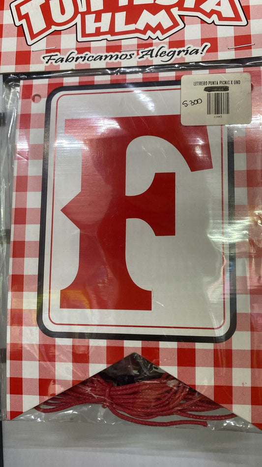 LETRERO PUNTA PICNIC X UND