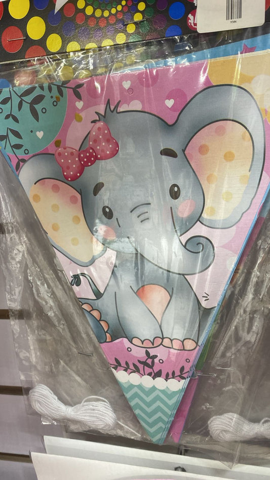 BANDERIN MOTIVO PLENO ELEFANTE NIÑA