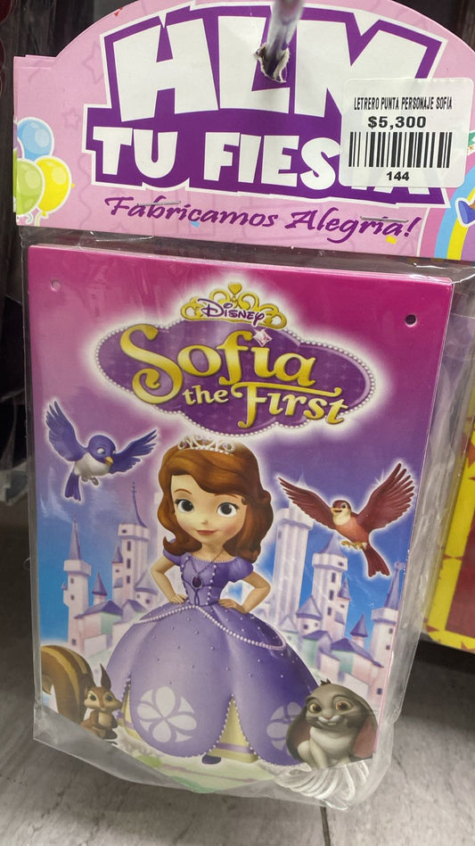 LETRERO PUNTA PERSONAJE SOFIA