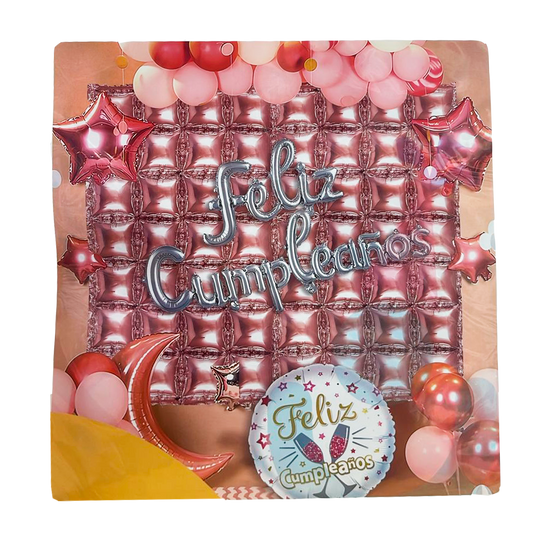 Bouquet Completo Feliz Cumpleaños Rosa