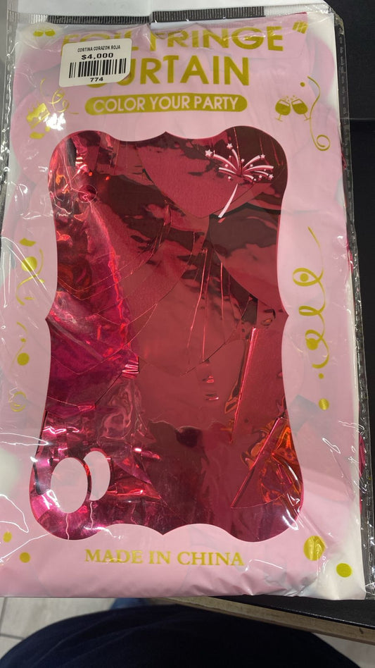 CORTINA CORAZON ROJA