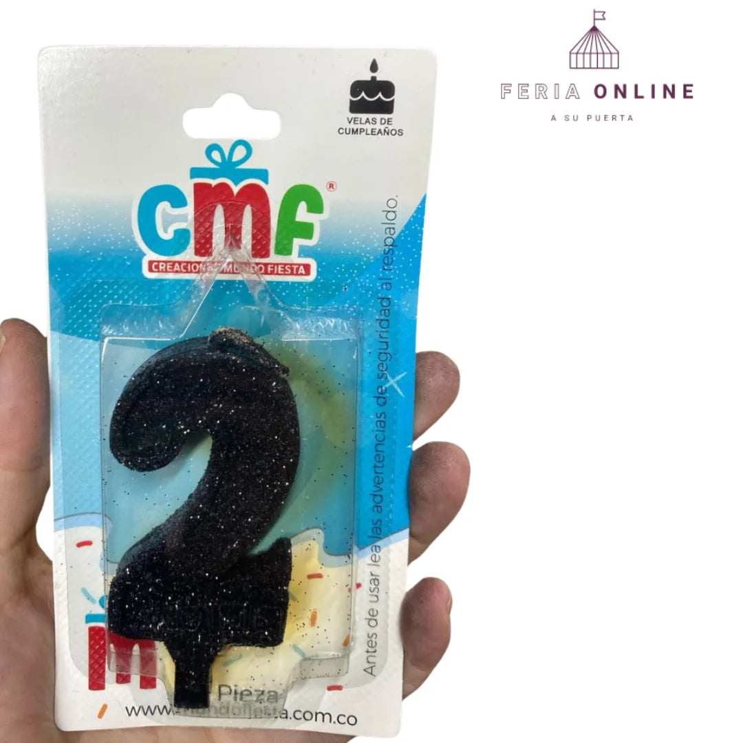 Velas Escarchada Números Negro