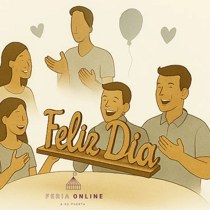 Letrero feliz día crudo