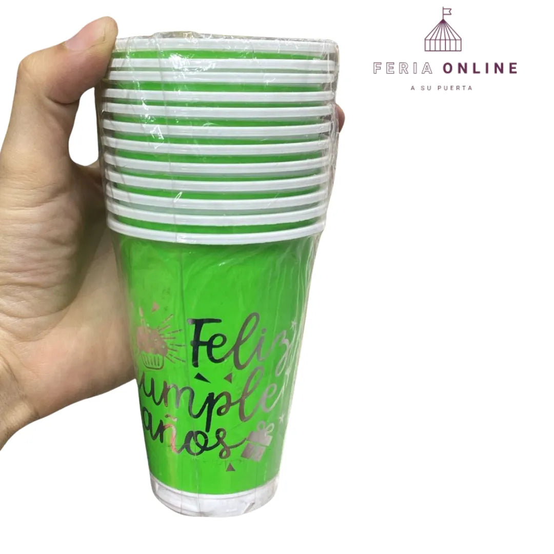 Vaso Neon Feliz Cumpleaños