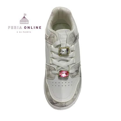 Tenis para Mujer Marmolizado con Piedras