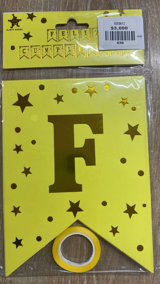 letrero feliz cumpleaños estampado