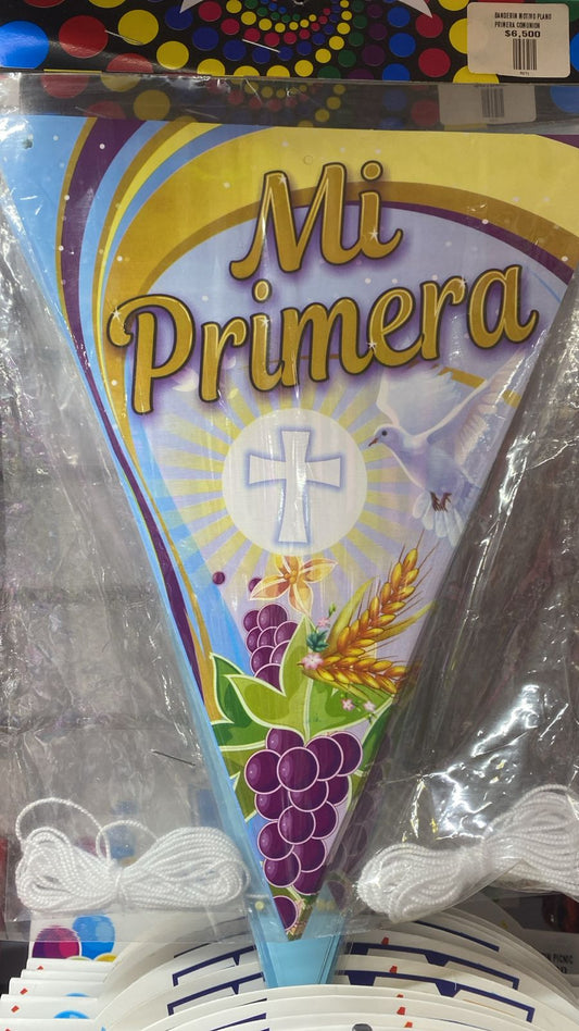 BANDERIN MOTIVO PLANO PRIMERA COMUNION