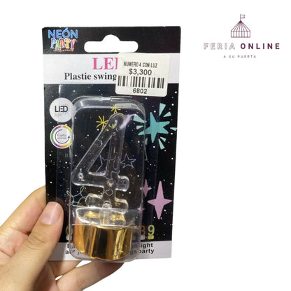 Velas números con luz Led