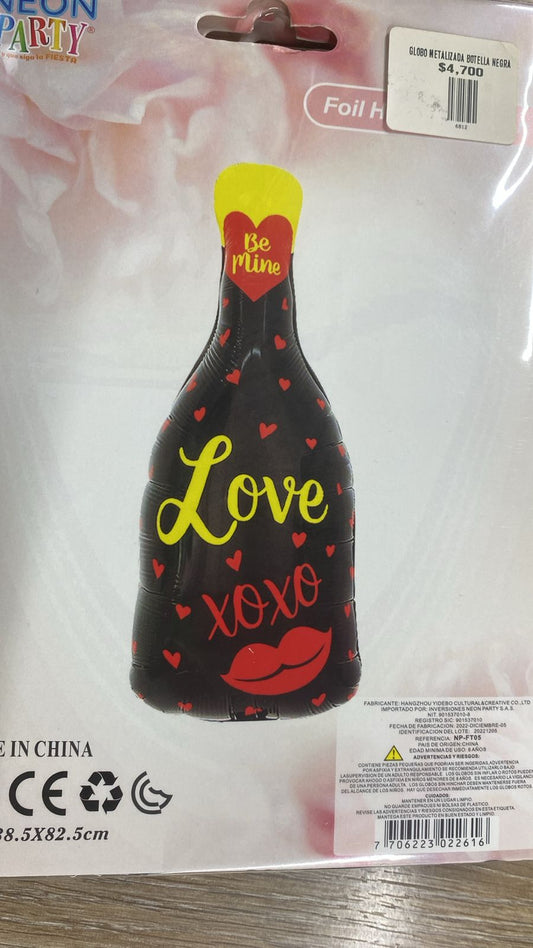 GLOBO METALIZADA BOTELLA NEGRA