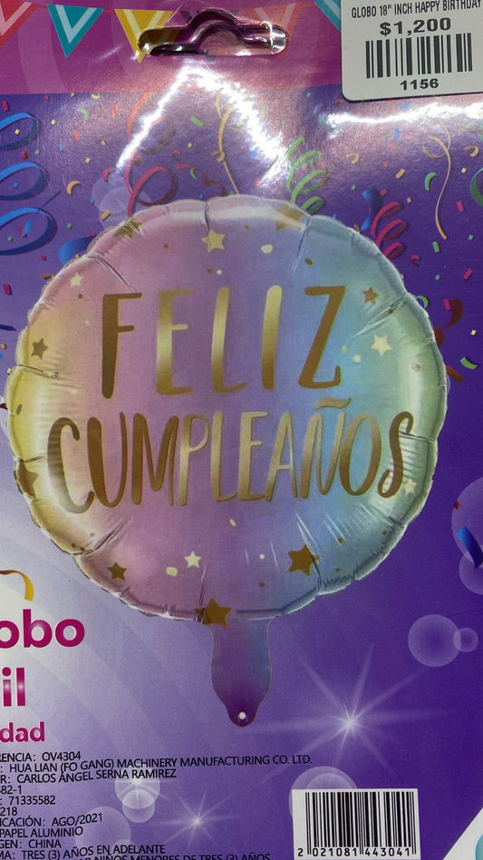 globo 18" inch happy birthday