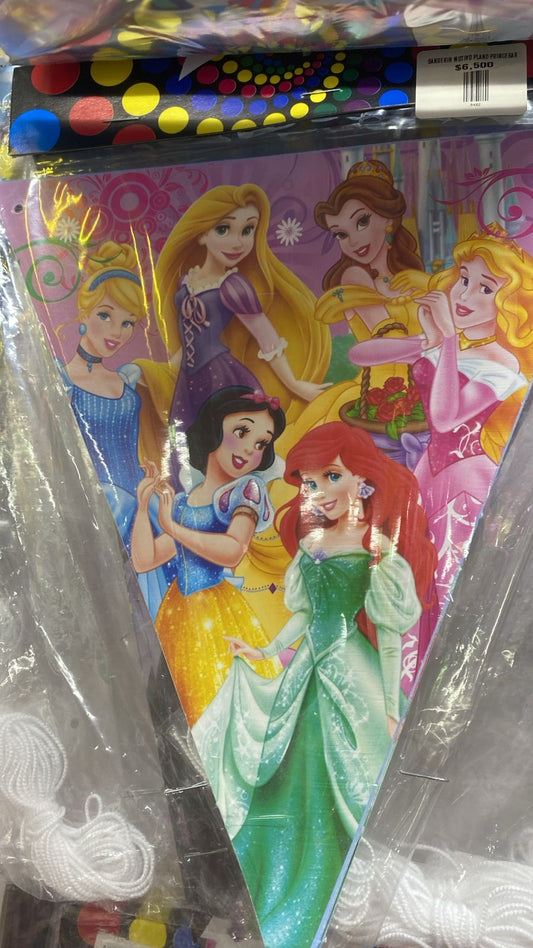 BANDERIN MOTIVO PLANO PRINCESAS