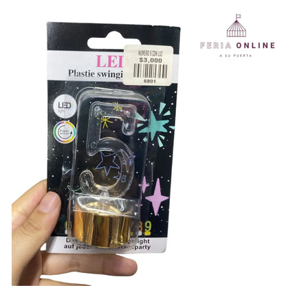 Velas números con luz Led