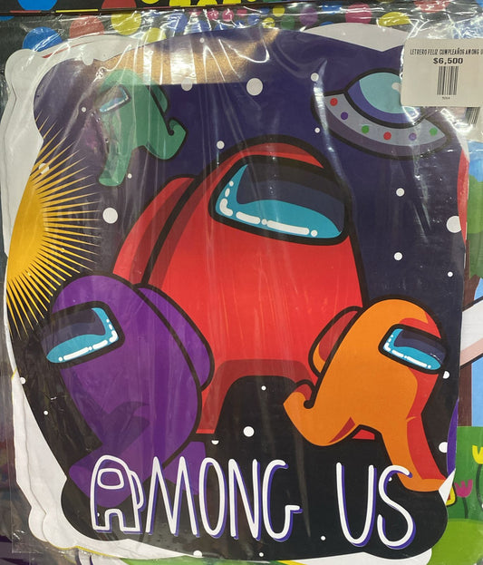 LETRERO FELIZ CUMPLEAÑOS AMONG US