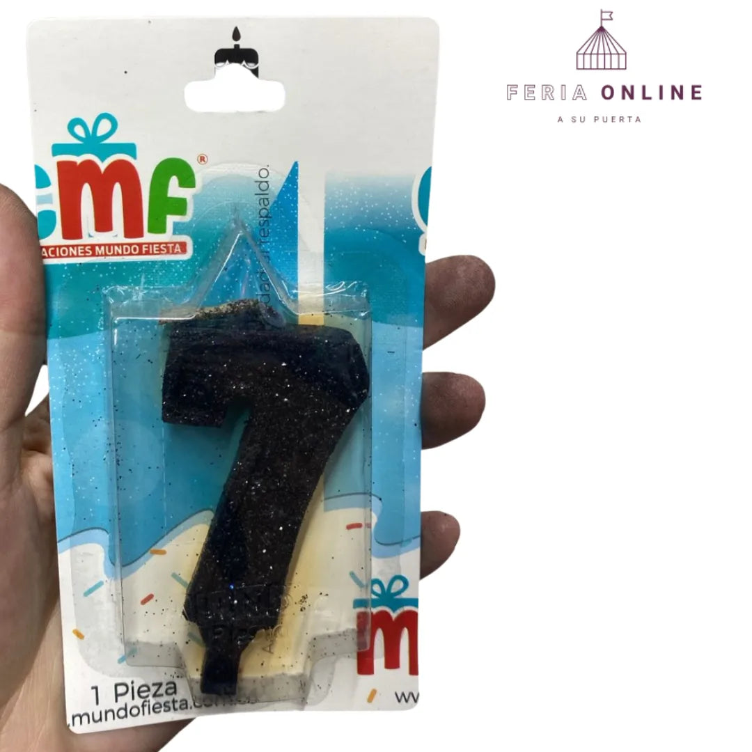 Velas Escarchada Números Negro