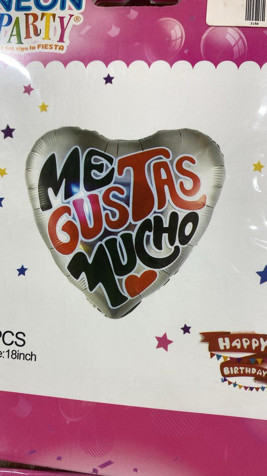 globo metalizado corazon me gustas mucho 18