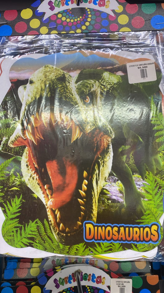 LETRERO FELIZ CUMPLEAÑOS DINOSAURIO