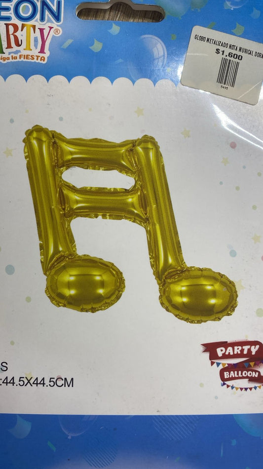 globo metalizado nota musical dorada