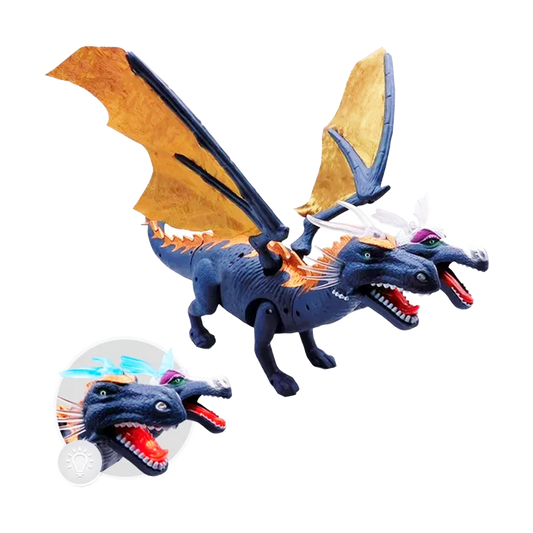 Dragón con 2 Cabezas | Movimiento Interactivo, Luces y Sonidos