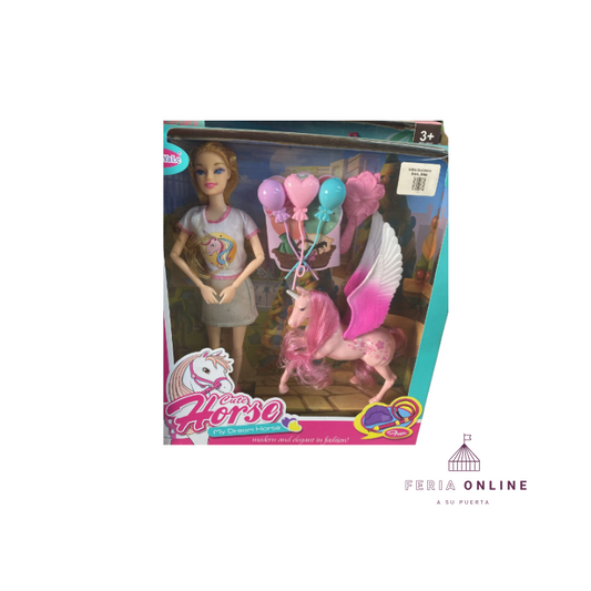 Muñeca Barbie Con Unicornio