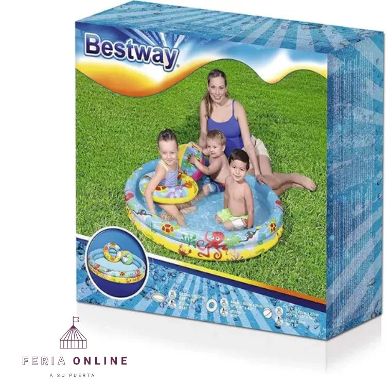 Piscina Infantil Con Pelota Y Aro Inflable