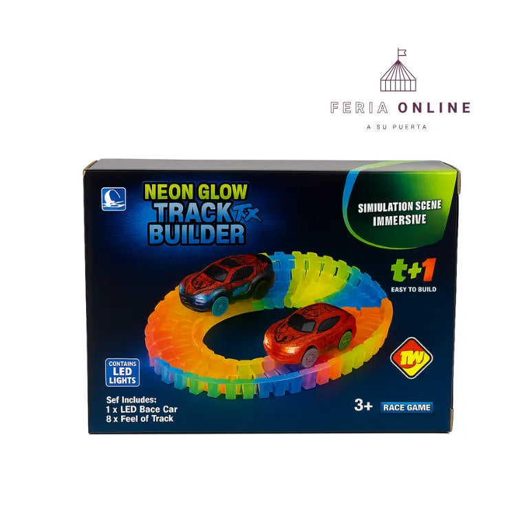 Pista LED de Carros Dinosaurio 40PCS.