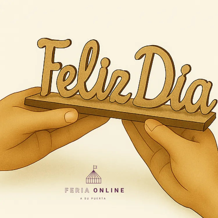 Letrero feliz día crudo