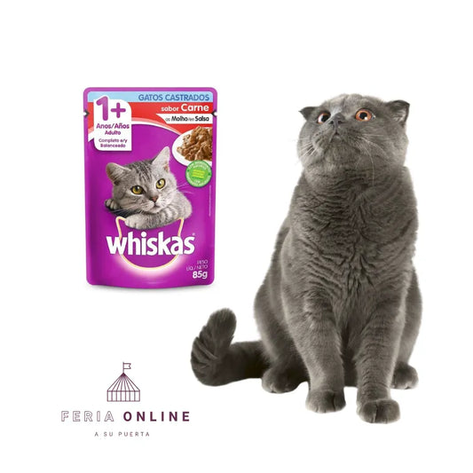 Alimento Húmedo Whiskas Gatos Castrados Carne