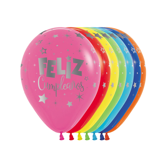 Globo Marcado Feliz Cumpleaños Fantasía Surtido