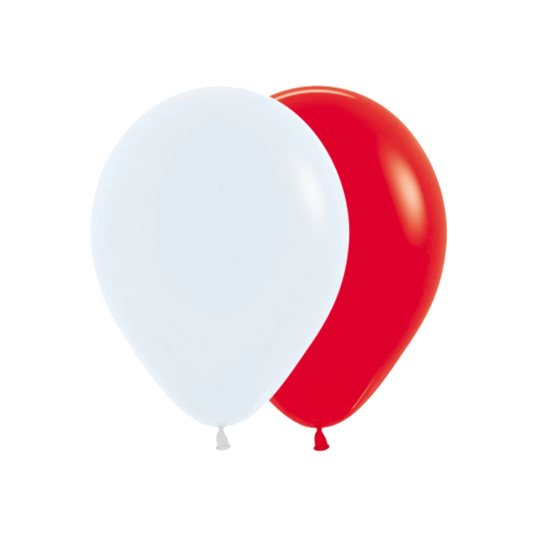 Globo Látex Redondo Fashion Pasión | Rojo y Blanco