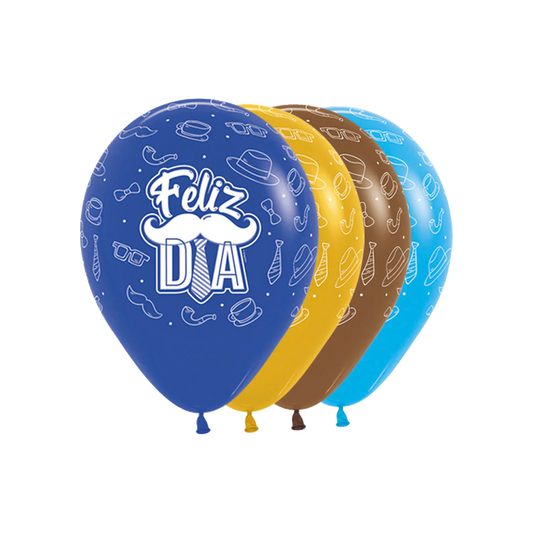 Globo Fashion Infinity Feliz Día | Corbata y Bigotes