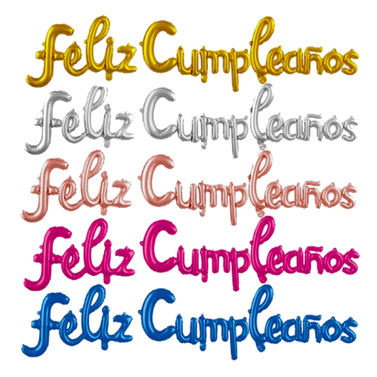 Letrero Feliz Cumpleaños Cursivo